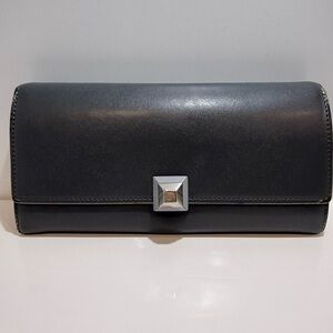 Fendi Gray Leather Long Wallet